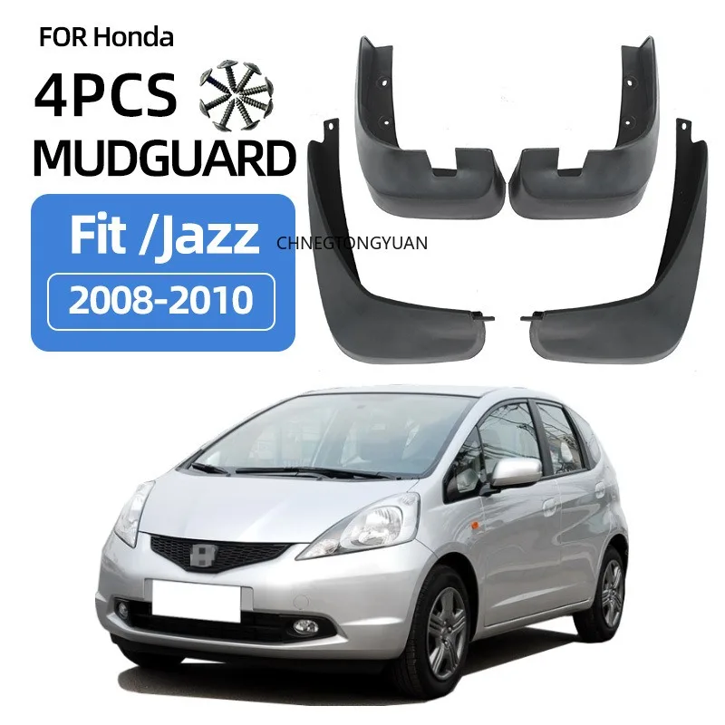 4 Stück Auto-Schmutzfänger für Honda Fit Jazz 2008~2010 Kotflügel-Schutzbleche Spritzschutz Schmutzfänger Zubehör 2010