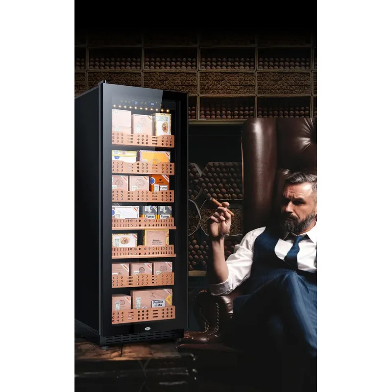 Custom.1800 قطعة خزانة السيجار الكبيرة شاشة ديجيتال رفوف خشب الأرز ضاغط السيجار مخزن خزائن السيجار التجارية