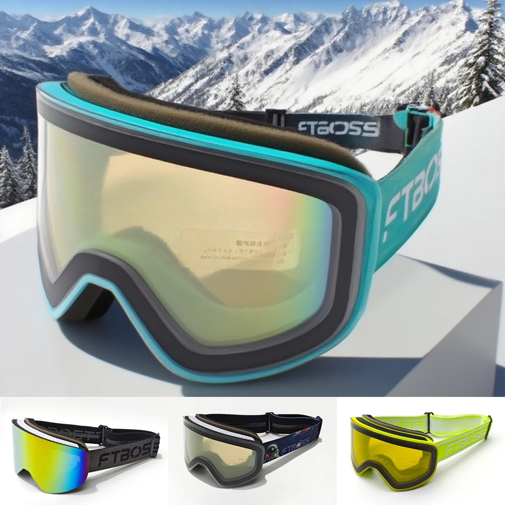 

Защитные магнитные снежные очки UV400, сменные линзы для катания на лыжах и сноуборде, защитные очки в оправе из ТПУ