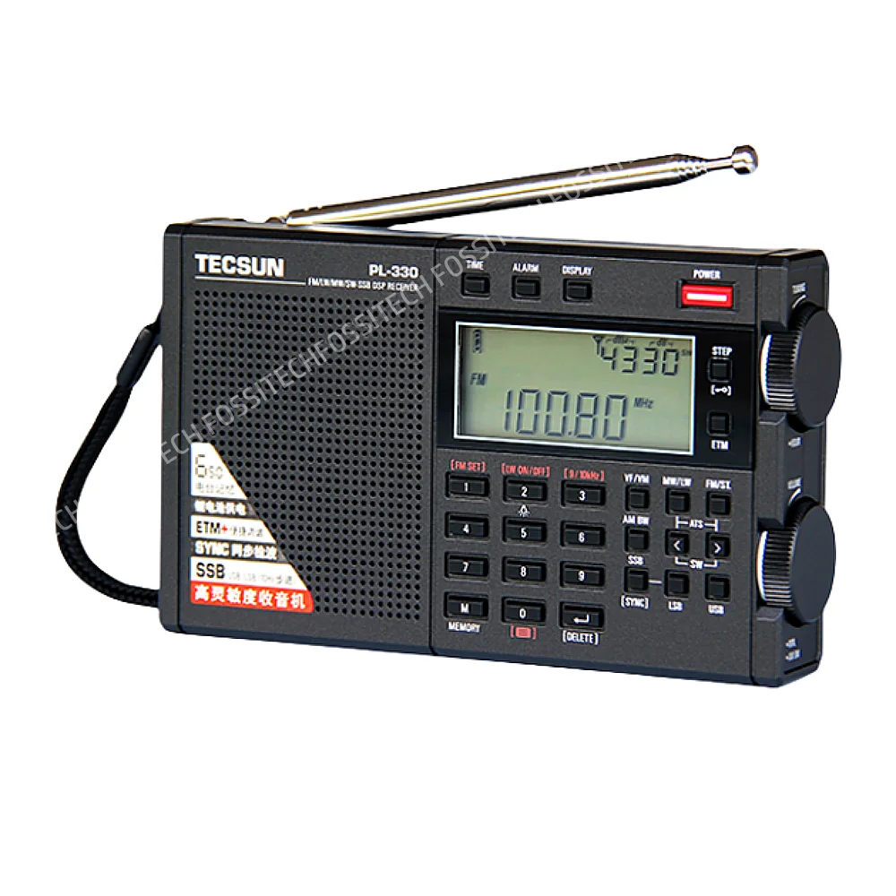 راديو ستيريو محمول ، راديو جميع الموجات ، مستقبل DSP ، USB قابل لإعادة الشحن ، FM LW SW MW SSB ، ضبط ETM ، PL330