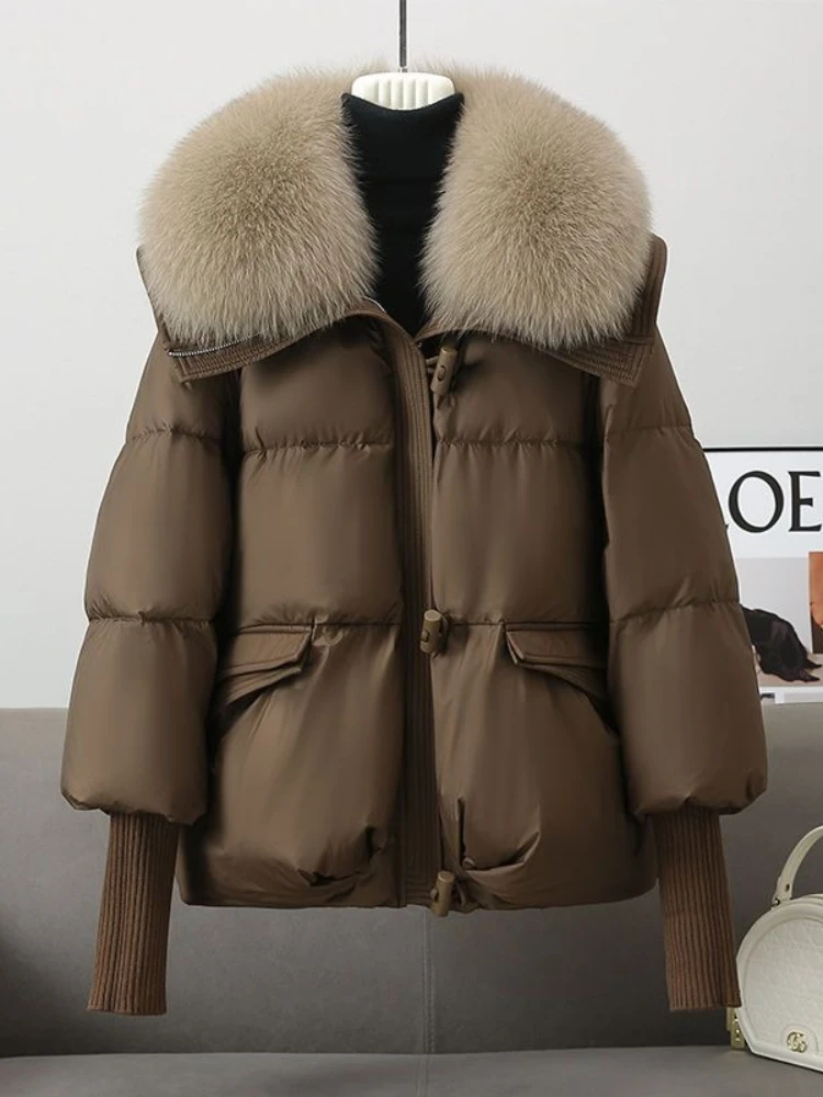 2025 para baixo algodão curto acolchoado jaqueta feminina parkas gola de pele outono inverno casacos grossos feminino preto casual outerwear roupas