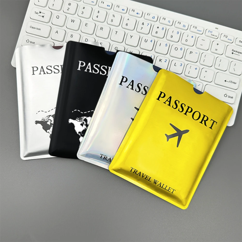 جديد مكافحة المغناطيسي جواز السفر الغطاء الواقي مكافحة سرقة فرشاة الألومنيوم احباط حقيبة جواز السفر غطاء تتفاعل حامل جواز السفر #4