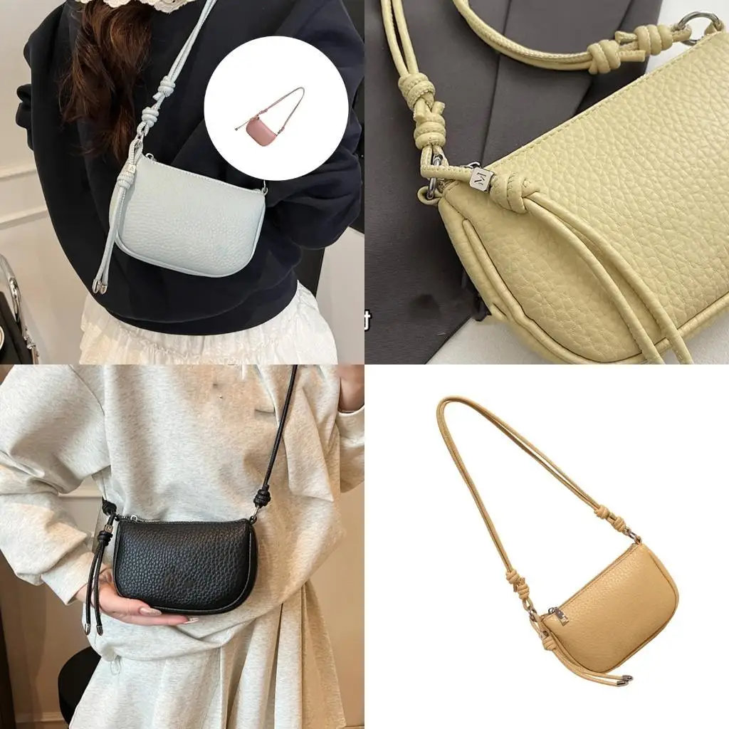 

D46D Womens PU Leather Crossbody Bag Stylish Shoulder Bag Trendy Daily Bag Solid Color Bag Simple Commuting Bag