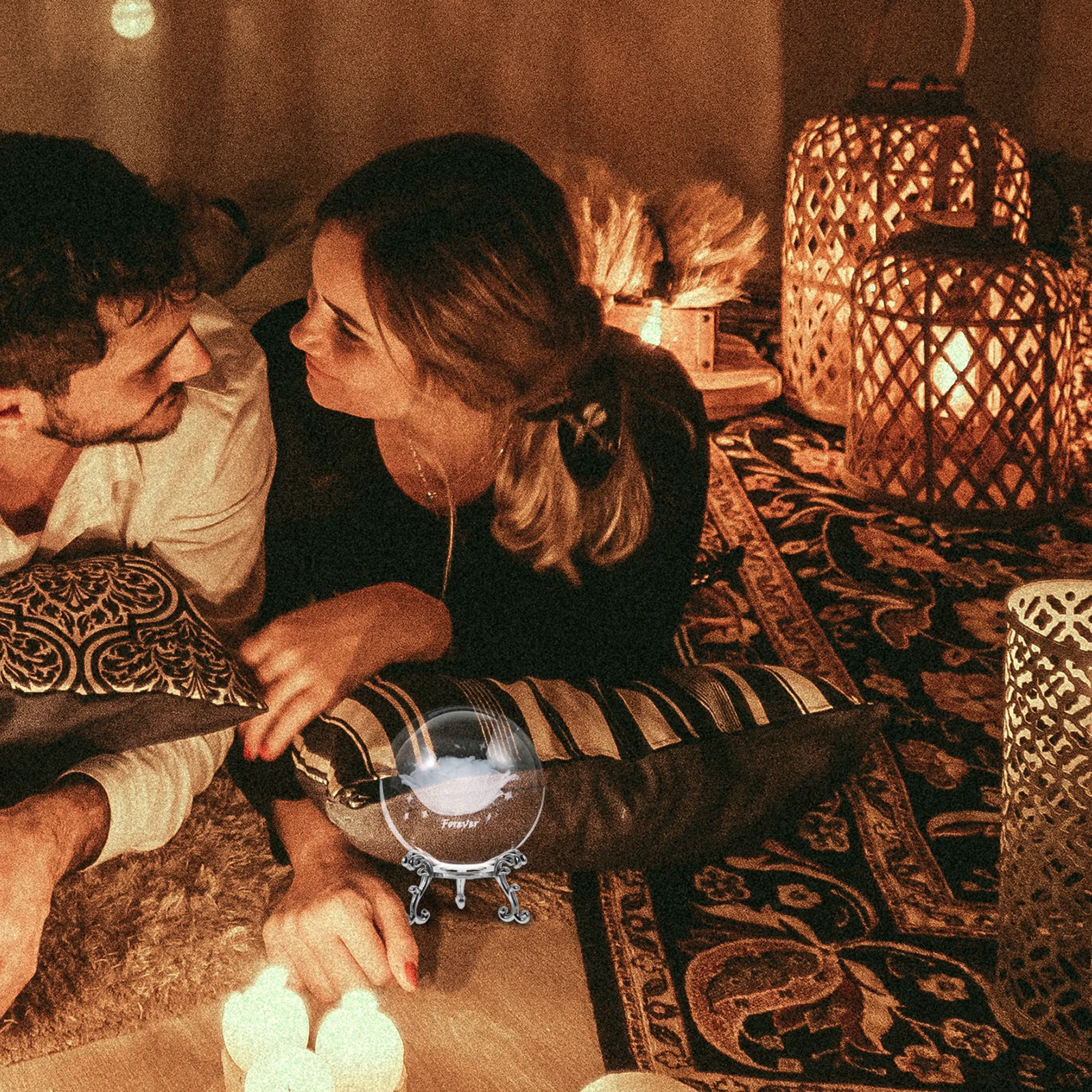 

1Set Rose Crystal Ball Ornament Safe Long-Lasting Material Unique Photo Prop Happy Valentines Crystal Ball