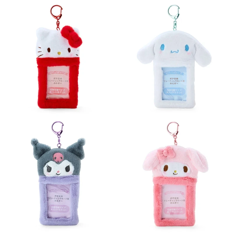 Anime Sanrio Hello Kitty peluche Card Cover Cute My Melody Kuromi Cinnamoroll Id Holder portachiavi Bus Card studente Campus Card