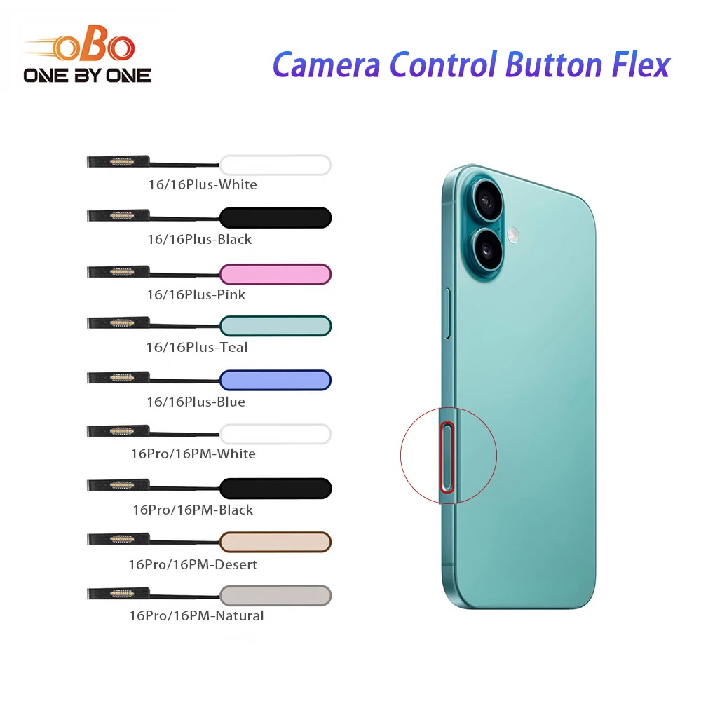 Câble flexible de bouton de commande de caméra pour iPhone 16 Plus Pro Max, pièce de rechange pour bouton de caméra latérale du châssis central, noir et blanc (1 pièce)