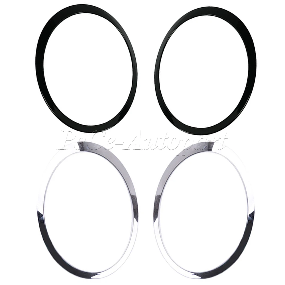 Gloss Black/Silver Plated Headlight Ring Bezel Trim Surround Cover 51137300631 For Mini For Cooper F55 F56 F57 2014-2021