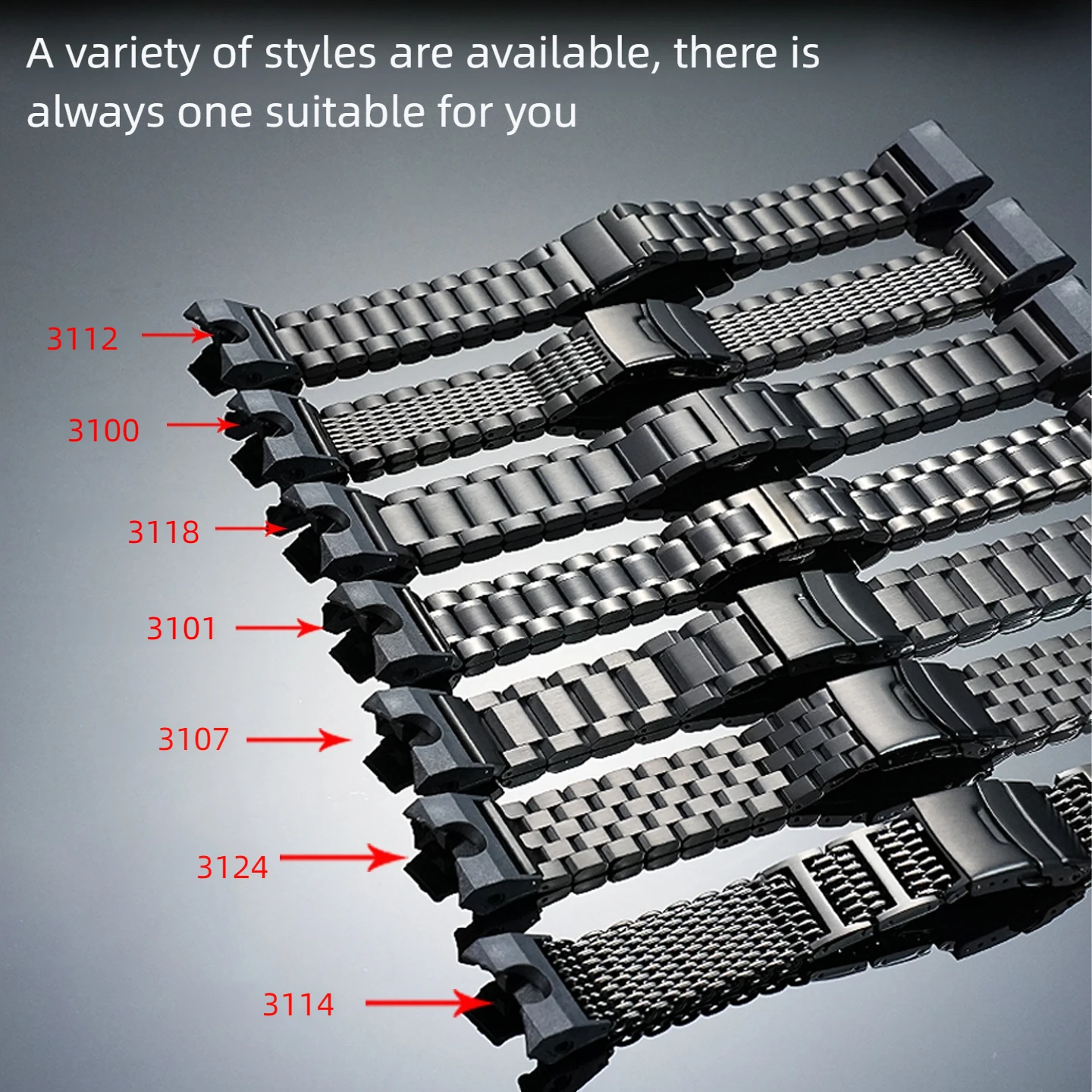 ل كاسيو الهواء المسيطر GWR-B1000 GWRB1000 О Б1000 تعديل عالية الجودة الفولاذ المقاوم للصدأ حزام الرجال المعادن حزام (استيك) ساعة سوار