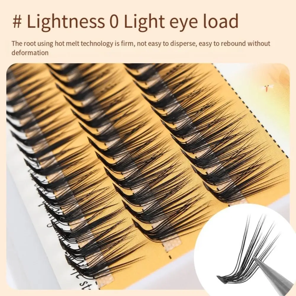 Makeup Tools Segmented L Curl False Eyelashes 8-15mm Oblique Winged Individual Cluster Eyelashes Natural Reusable Women