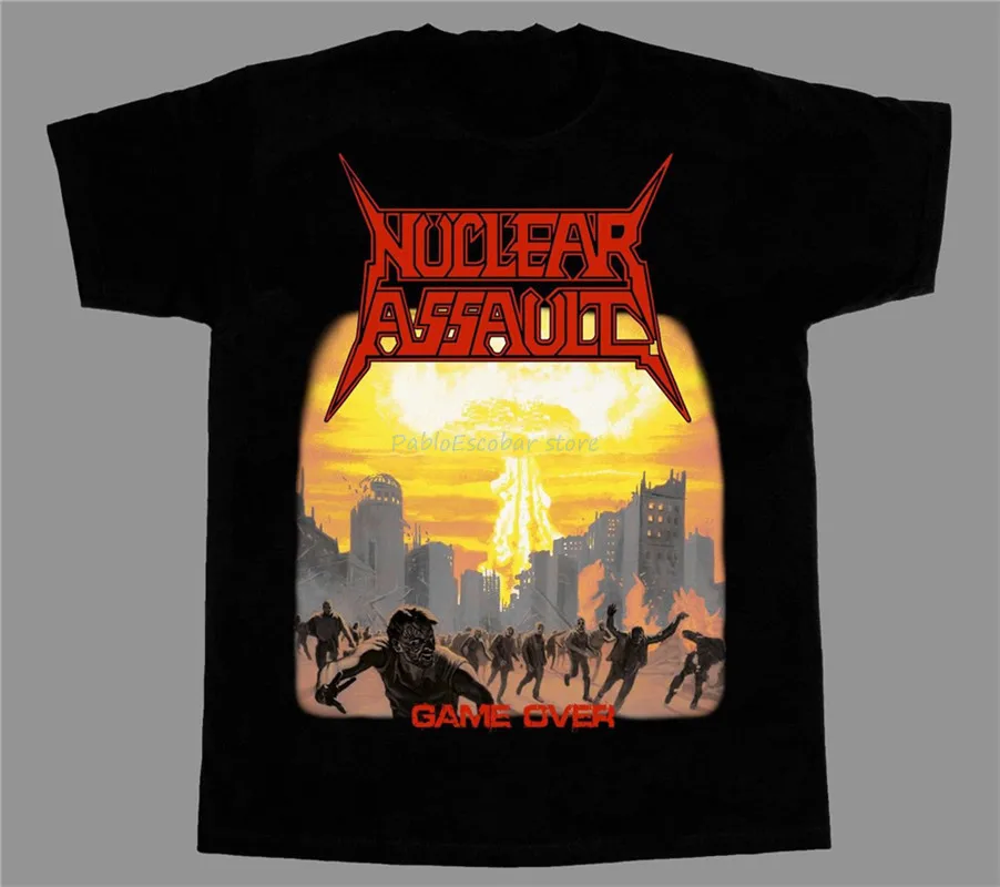 Nuclear Assault Game Over Short - Long Sleeve New Black T-Shirt Diy Prited Tee Shirt