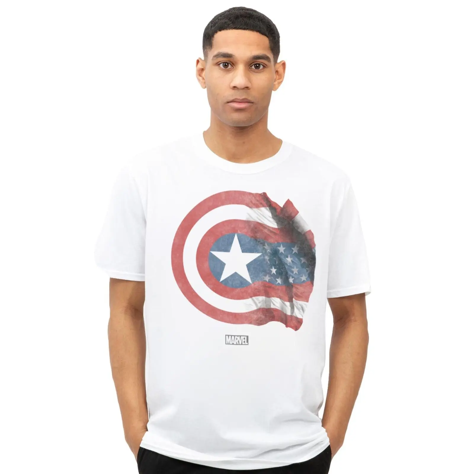 Mens T-Shirt  Shield Flag Top Tee S-2XL Official