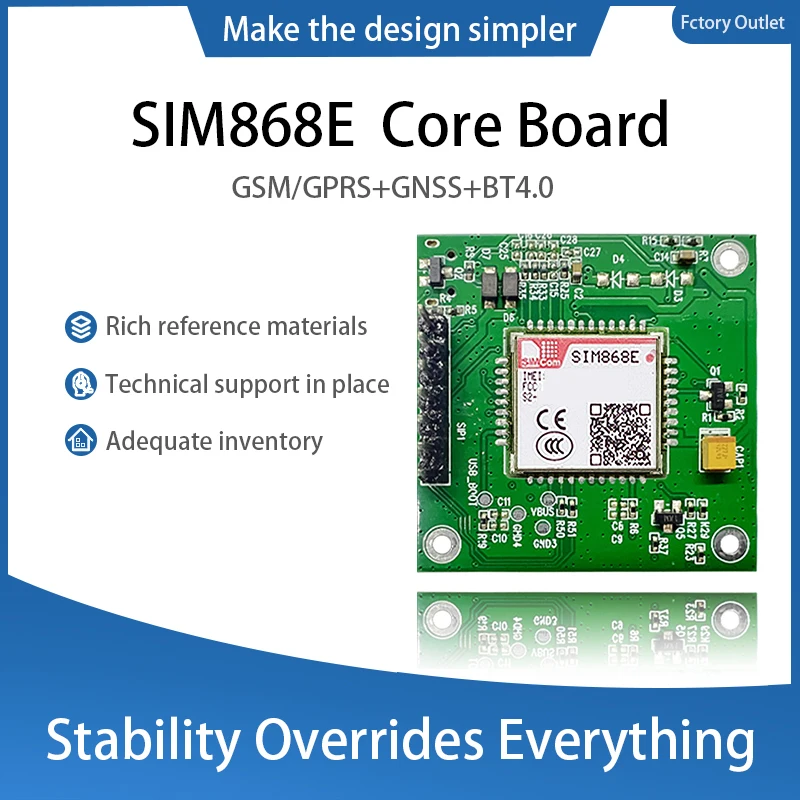 

SIM868E Development Board R5 Serial Port Board GSM/GPRS+GNSS+BT4.0 Wireless IOT Module Core Board With FPC antenna and GPS