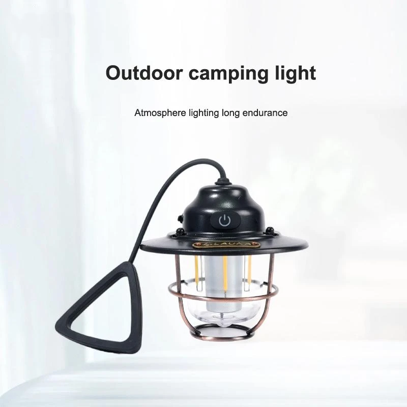 Vintage Style Outdoor Iron Art Lighting for Camping Tent - Illuminate Your Adventure with Retro Charm