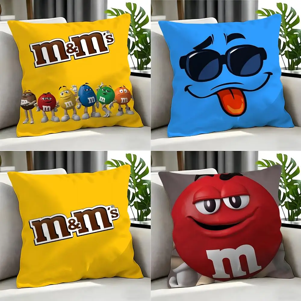 snack MMs Juego de fundas de cojín, 4 piezas, 50x50, 45x45, 40x40, funda de almohada decorativa para sofá, decoración del hogar
