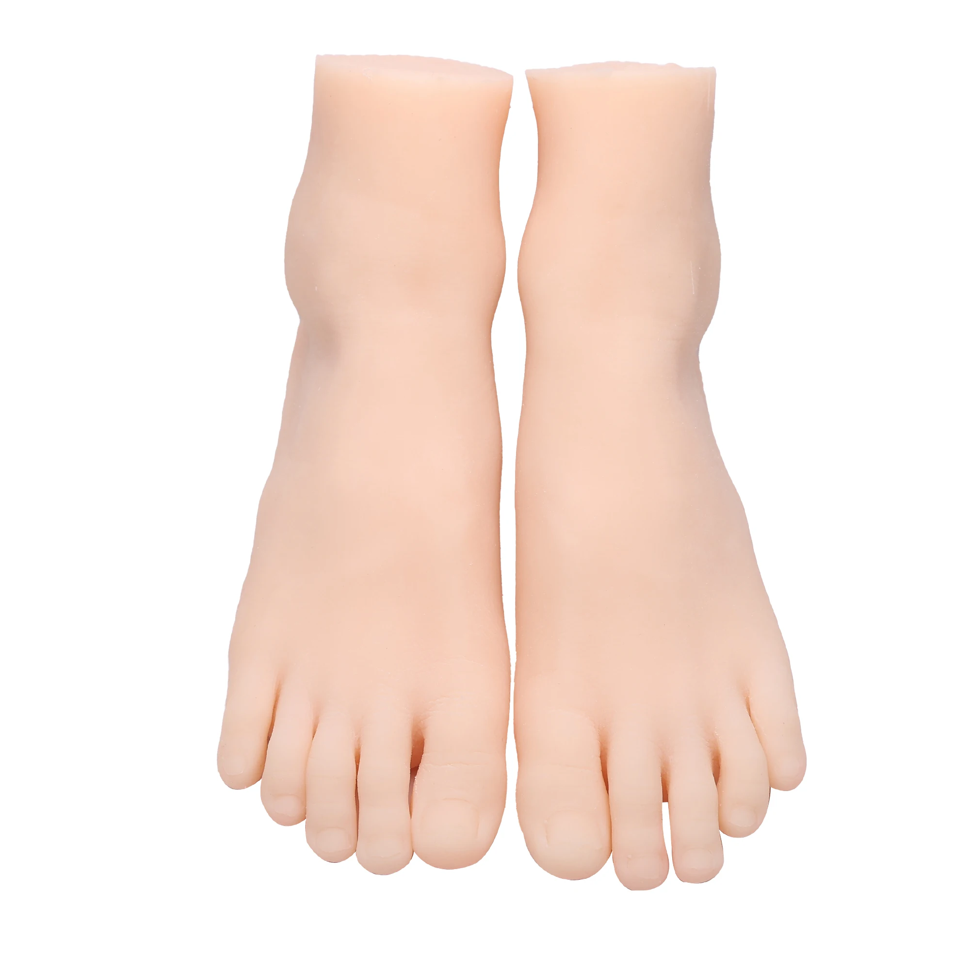 

19cm Little Kids Girl's Real Simulation Soft Foot Model Photo Stockings Shoes Display Fake Nail Practice Small Size Feet TPEH31