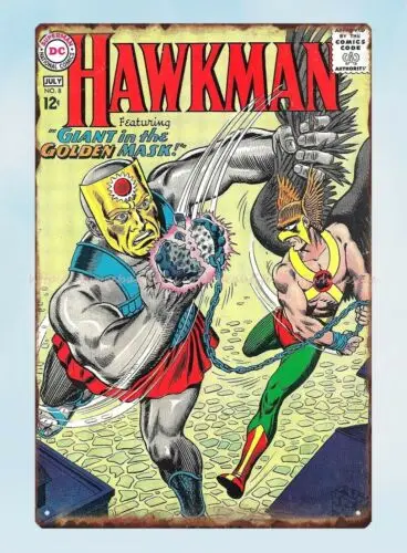 comic superheroes Hawkman metal tin sign affordable art prints