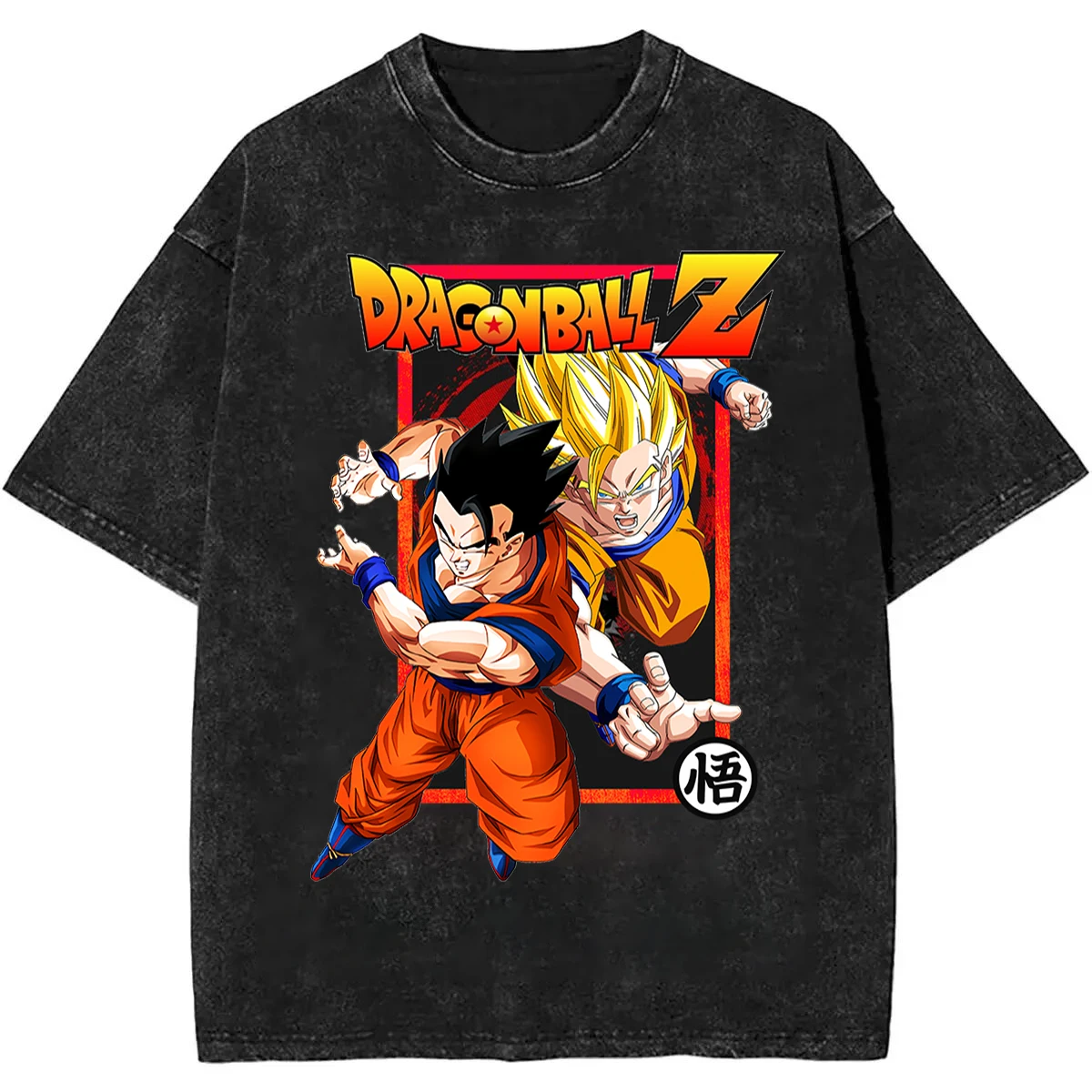 2026 Sommer Dragon Ball Z Vintage T-Shirt 100% Baumwolle Schwergewicht Gewaschen Oversized Unisex Anime Goku Dual Form Grafik Retro