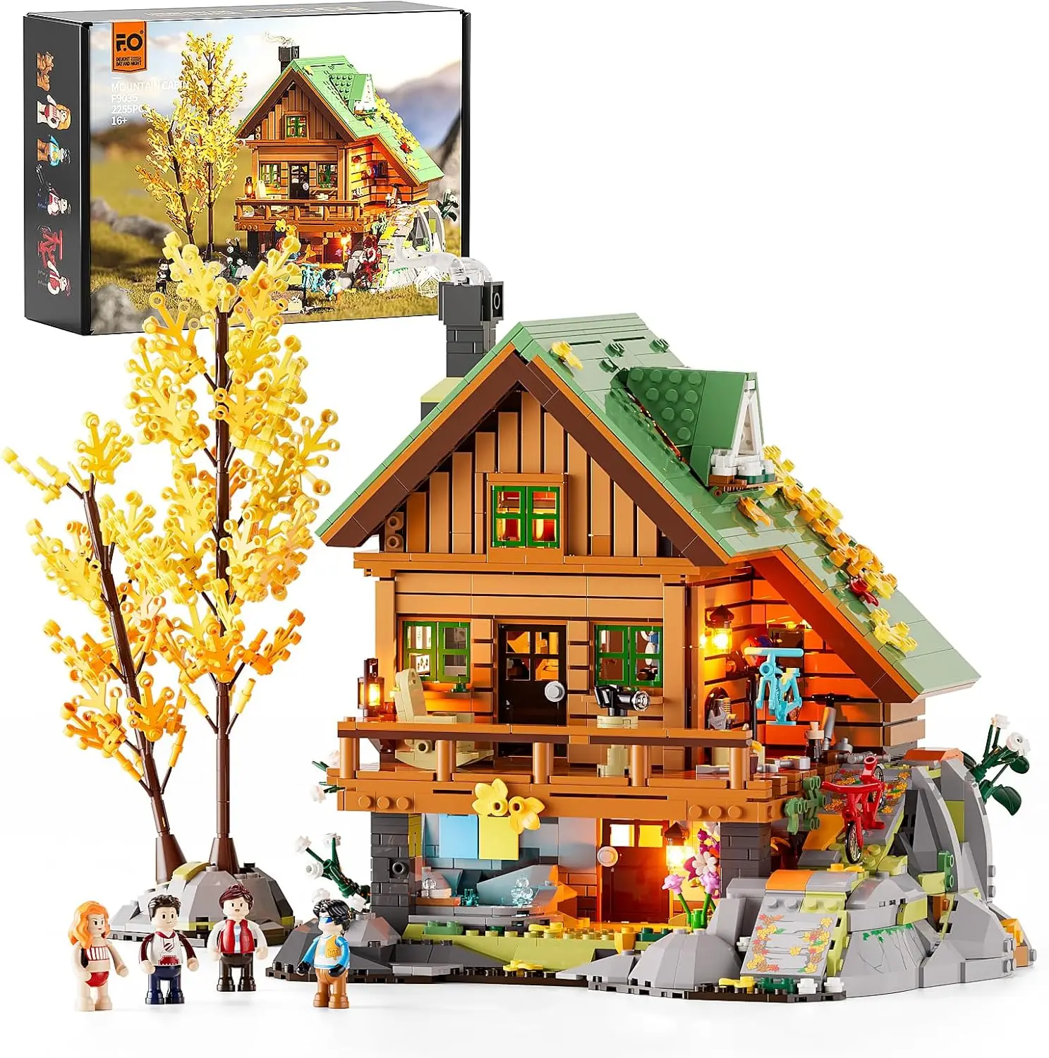 

Mountain-Cabin House Lighting Building-Bricks Set - Friends Mountain House and Treehouse Collection LED Light Building Set 2255