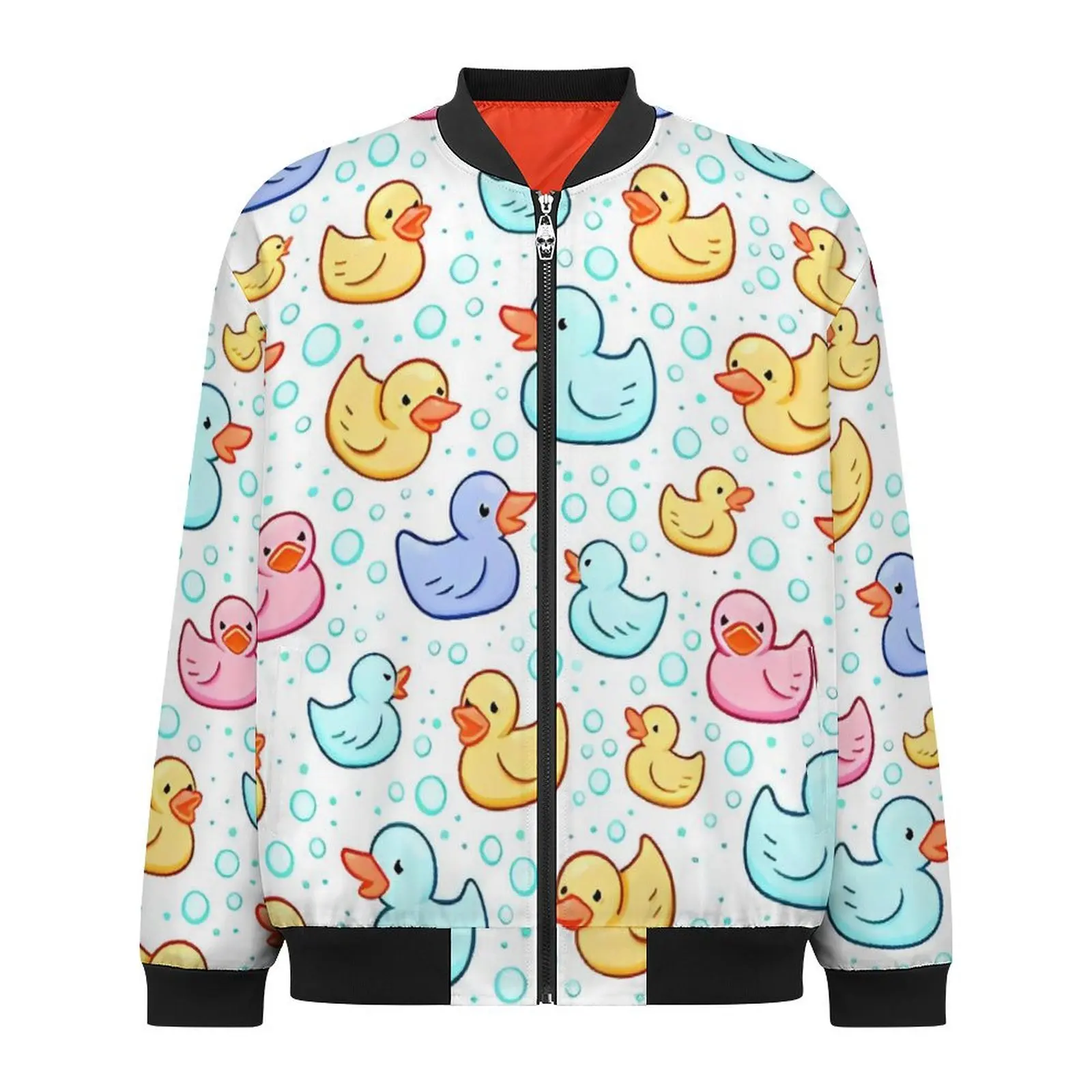 Colorful Rubber Ducks Jackets  With Pockets Winter Coats Men Street Fashion Casual Jacket Design Loose Big Size Windbreak Gift