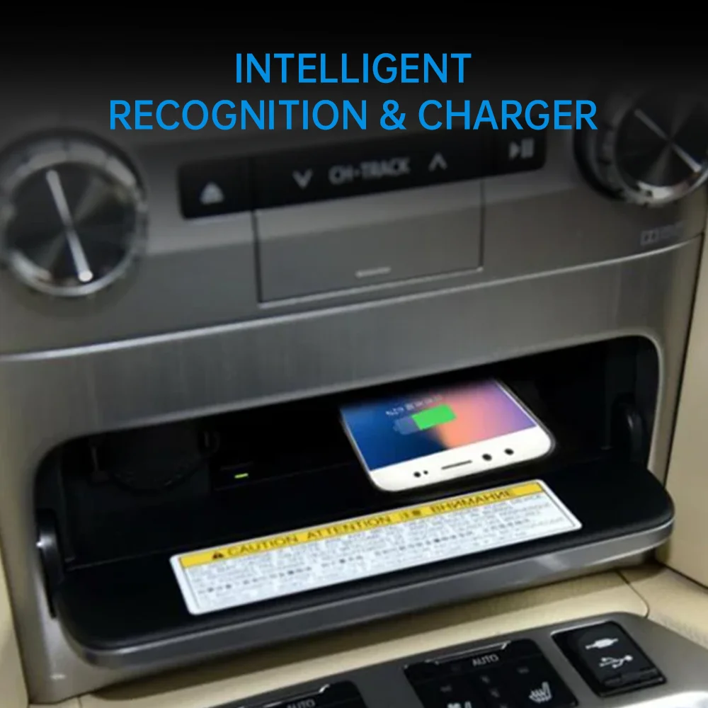 For Toyota Land Cruiser 200 LC200 Qi Wireless Car Charger Cordless Fast Charging Board Compatible with 2017-2021 Models