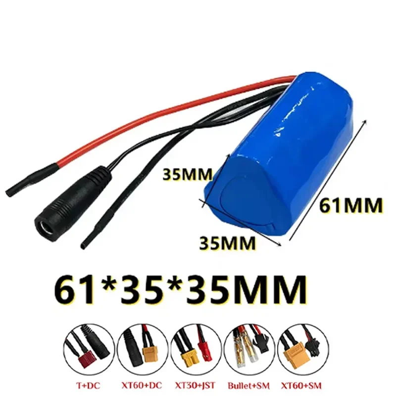 12V 3500mAh 18650 3A Lithium Battery Pack W/ BMS Rechargeable Batterie for Bluetooth Speaker Flashlight GPS Fascia Gun E-bike