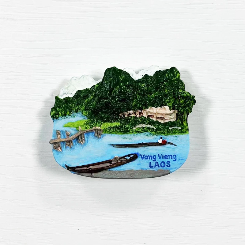 3D magnetic refrigerator stickers for Laotian tourism souvenirs, kitchen and home decorations, travel gifts