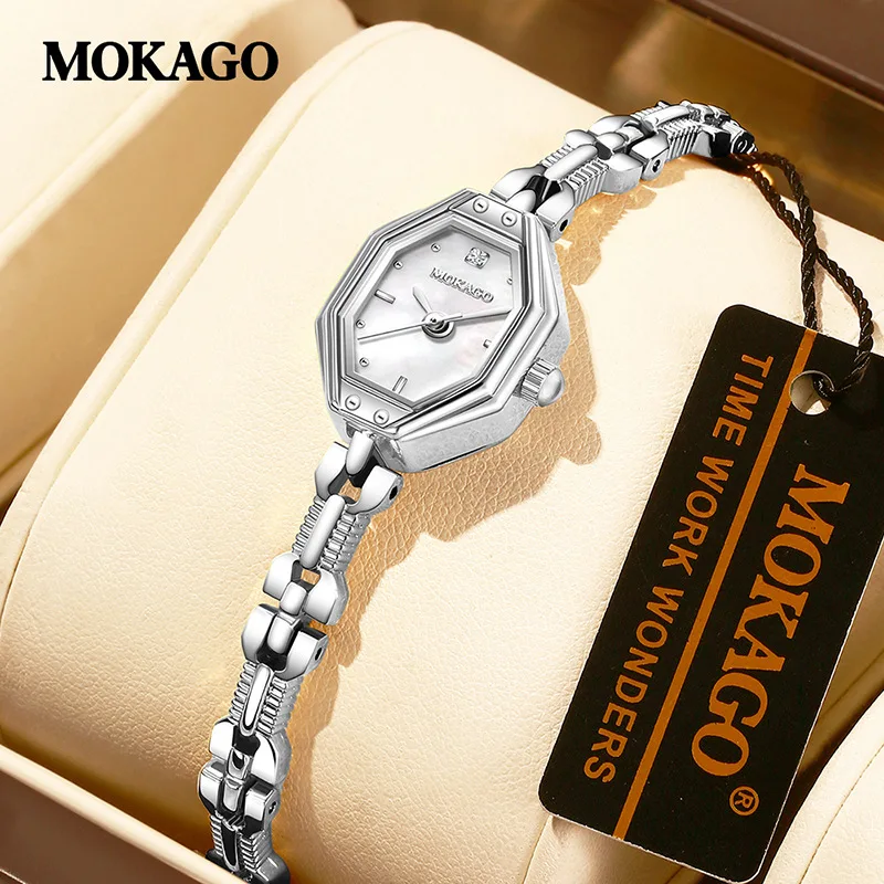 MOKAGO M8149 2025 New Retro Fashion Octagonal Women's Watch Beimu Dial Sun Pattern Alloy Bracelet with Waterproof Lover Gift