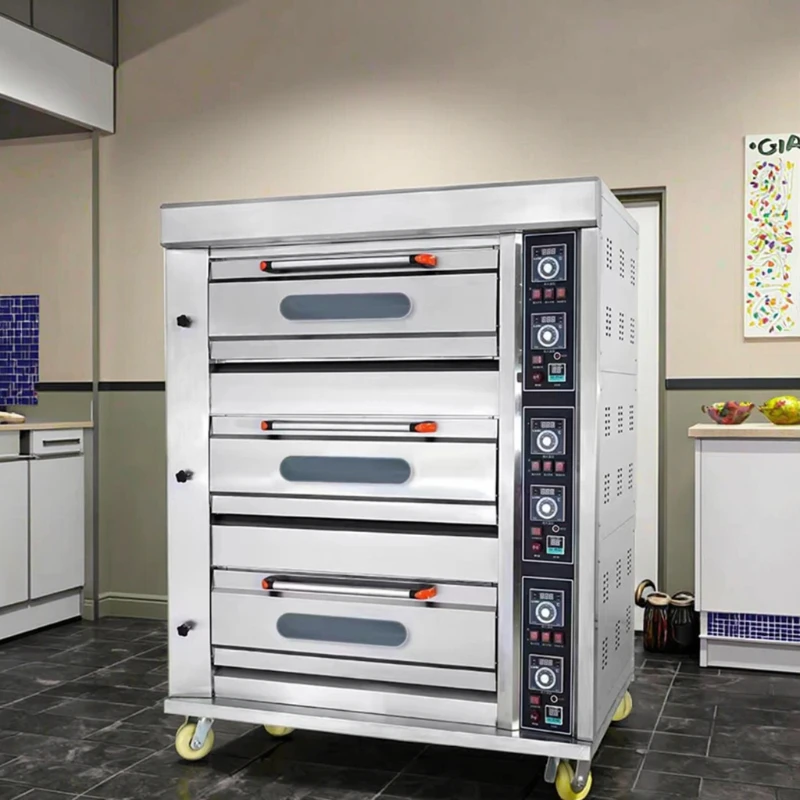 

Commercial Deck Oven New Electric Baker, Fresh Flour Bread Portable, Steam Oven Restaurant, Bakery with Cookies