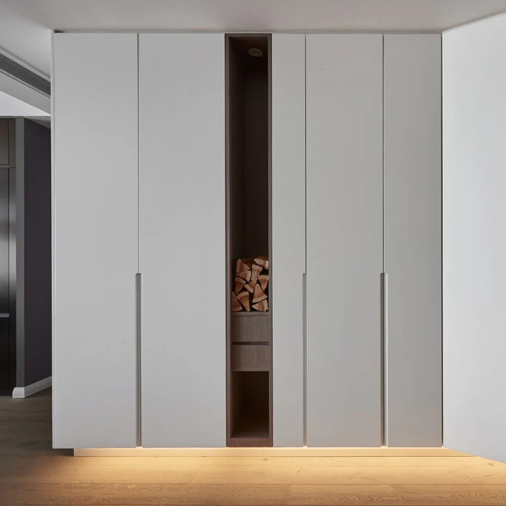 Dressing Room L Shape Customized Luxurious Solid Wood Walk In Closet With Shoes Cabinet