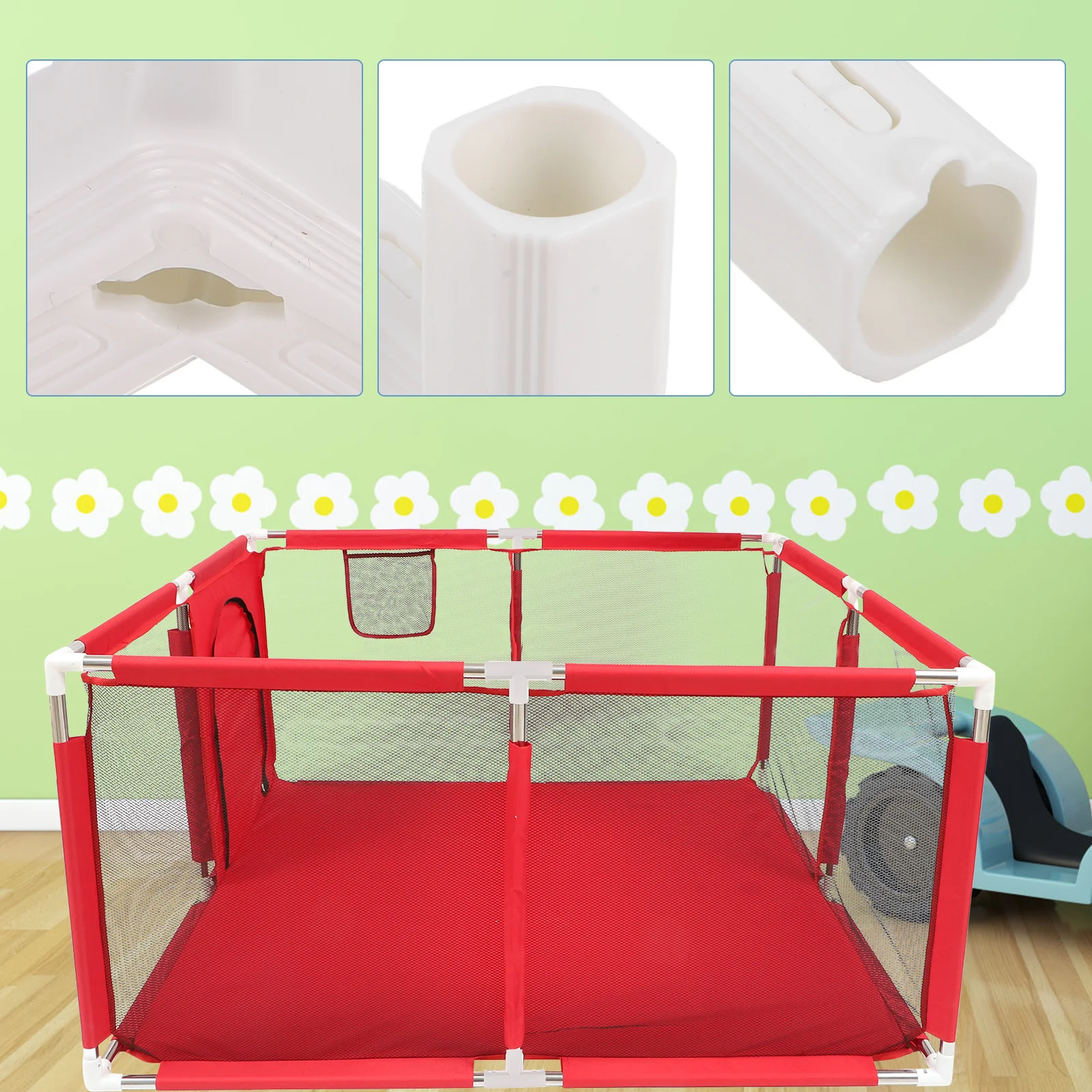 4 قطعة موصلات روضة الطفل البلاستيكية 3-Way استبدال تركيبات للعب في الأماكن المغلقة ساحة بوابة السلامة تمديد روضة قابل للتعديل
