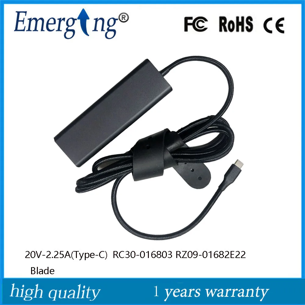 20V 3.25A 65W Type C New AC Original Laptop Adapter For Razer Blade  RC30-016803 RC30-01680300 RZ09-01682E22