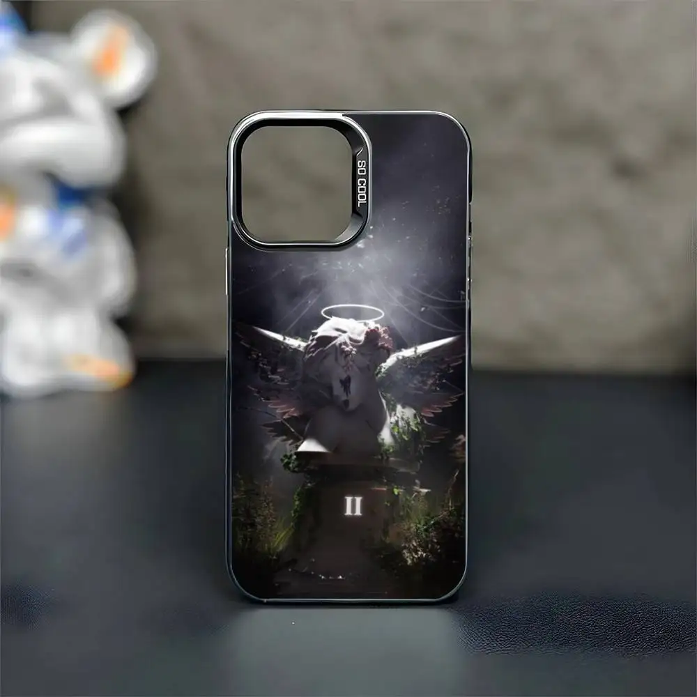 حافظة هاتف Junior H $AD B-BOYZ لهاتف iPhone17,16,15,14,13,12,11 Plus، Pro Max غطاء أسود غير لامع مقاوم للصدمات