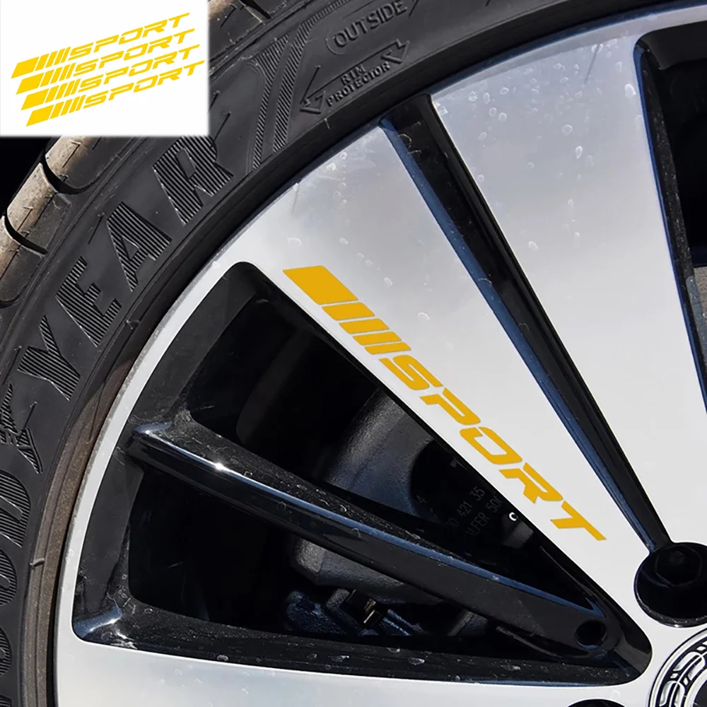 Fashion 4pc Car Stickers Wheels Rims Sport Racing DIY Stripes Decorative Stickers Emblem Car Styling Car SUV Truck Accessories