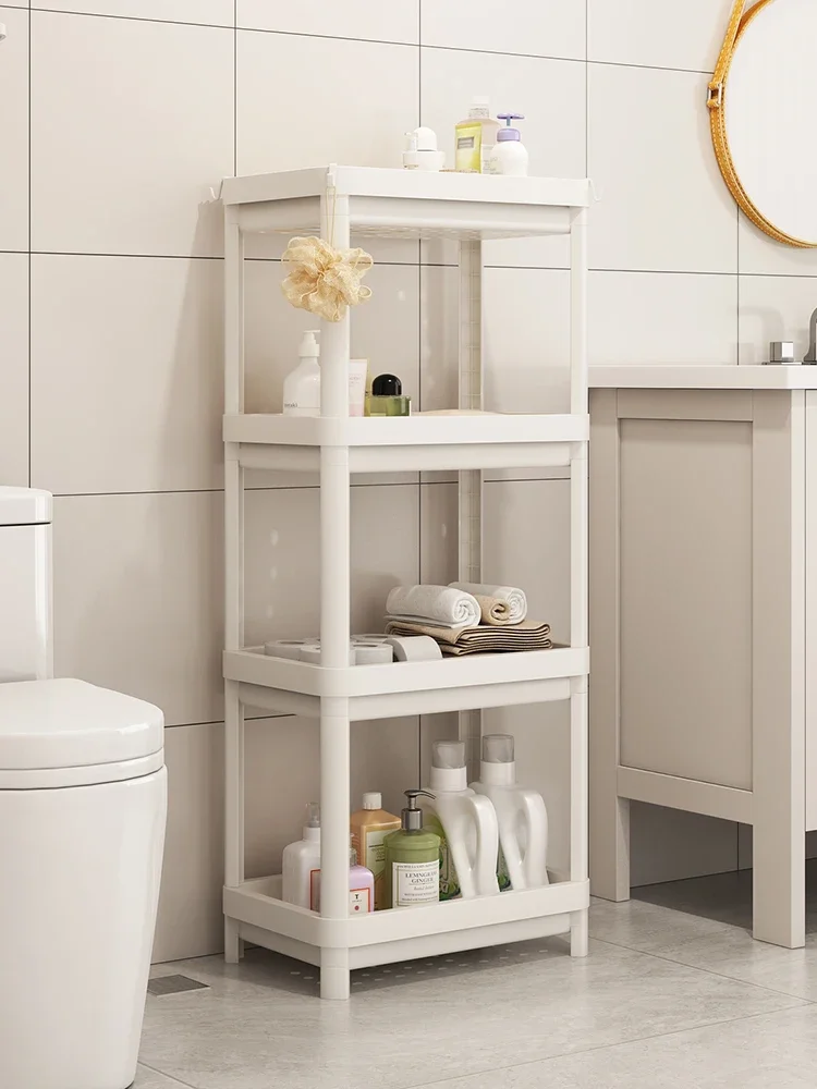 Storage rack floor standing bathroom multi-layer cosmetics storage rack household crevice storage rack snack cart