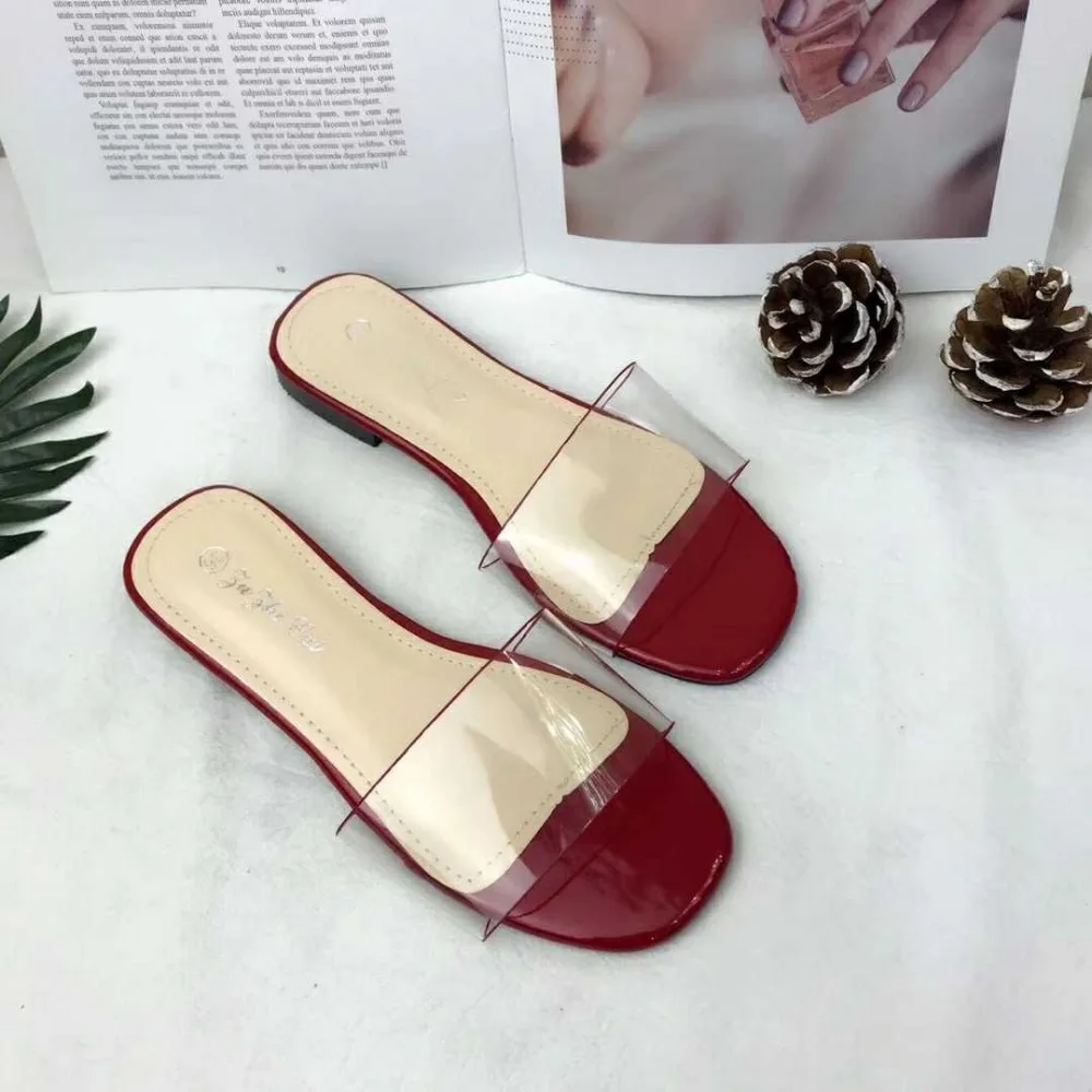 Women Transparent Black And White Slippers Open Toe Slides Summer Shoes Flattie Mixed Colors 48 34 Rome Style Fits True To Size