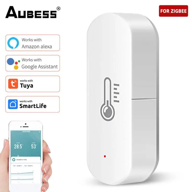 

Tuya Smart Zigbee Temperature & Humidity Sensor Indoor Thermometer Monitor Smart Life APP Remote Control Work With Alexa Google