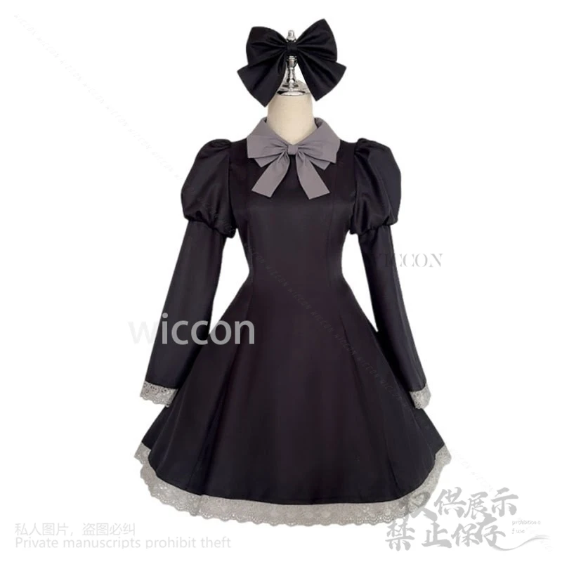 Anime Höschen & Strümpfe mit Strumpfgürtel Cosplay Strumpf Anarchie Kostüm Schwarz Goth Kleid Jirai Kei Lolita Lange Perücken Maßgeschneidert