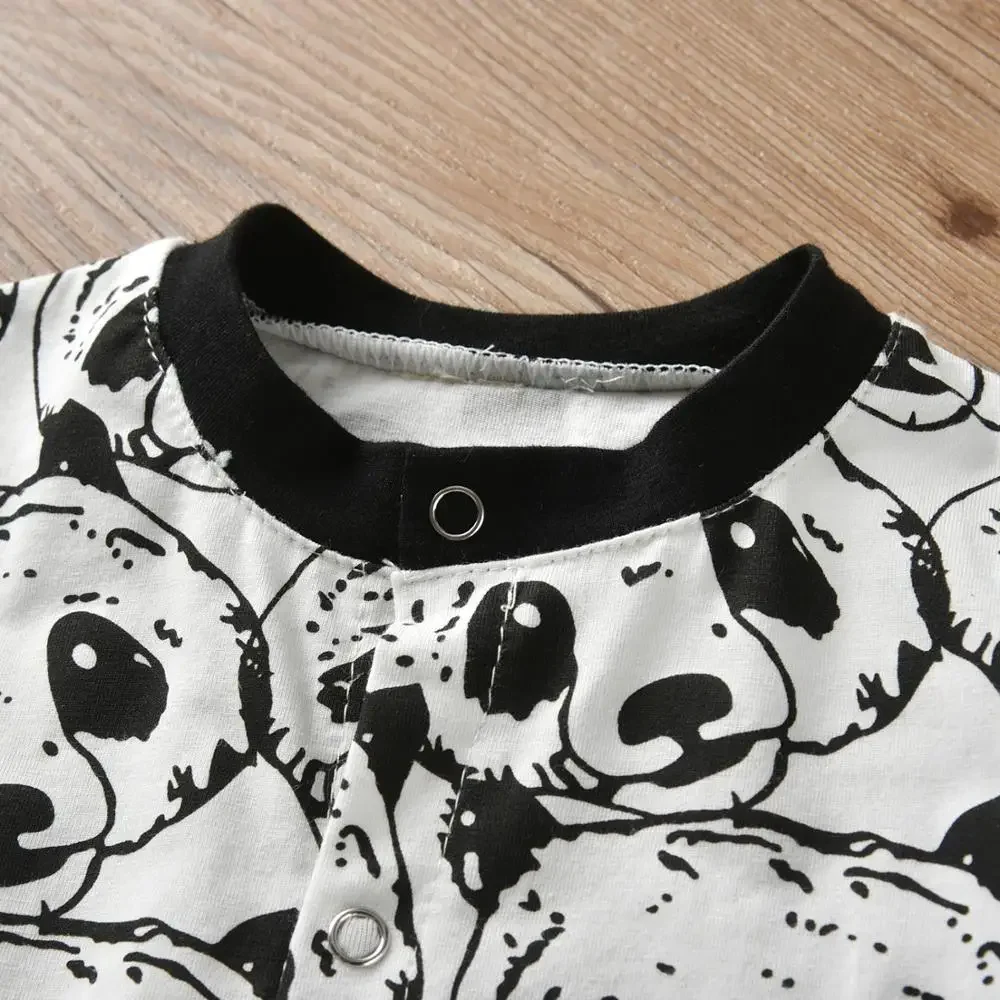 Kukitty neonato ragazzi Panda stampato manica lunga pagliaccetti tuta salopette con berretto bambino neonato ragazzi abbigliamento Casual