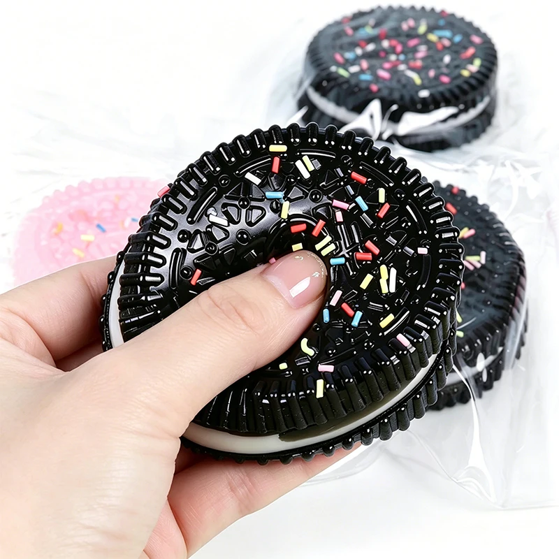 Juguete Antiestrés de Simulación de Oreo, Bola de Compresión, Galleta Creativa Súper Suave, Juguete Sensorial ASMR para Adultos