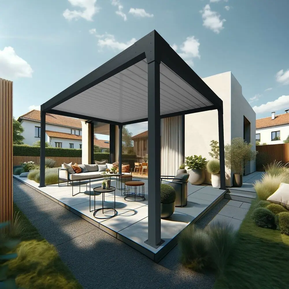 

3x3 3x4 Luxury Pergola Motorized Awning Louvered Roof Waterproof Louvre Exterior Gazebo Sunroom Electric Aluminum Alloy Pergola