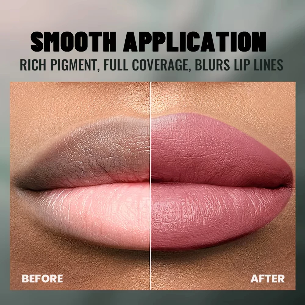 Brillo de labios de terciopelo mate de 2 piezas, barro labial líquido altamente saturado, antiadherente de larga duración, compatible con todos los tonos de piel, 5 tonos mixtos P