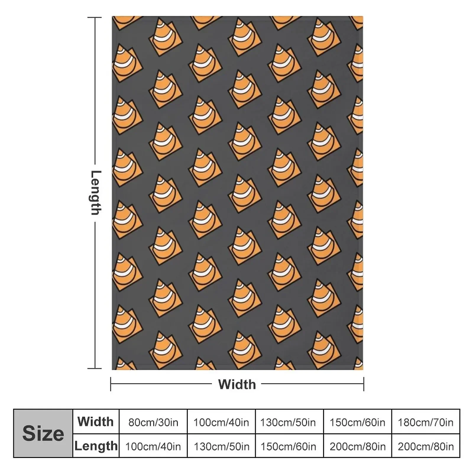 Traffic Cone Throw Blanket Plush Cute Plaid Retros Soft Plush Plaid Decorative Beds Warm Blankets