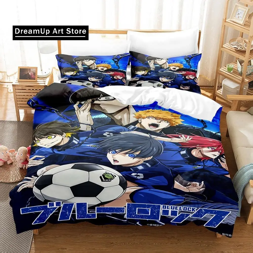 Fashion 3D Print Anime Blue Lock Bedding Set Boys Girls Single Twin Queen Full Size Duvet Cover Pillowcase Bed Adult Bedroom