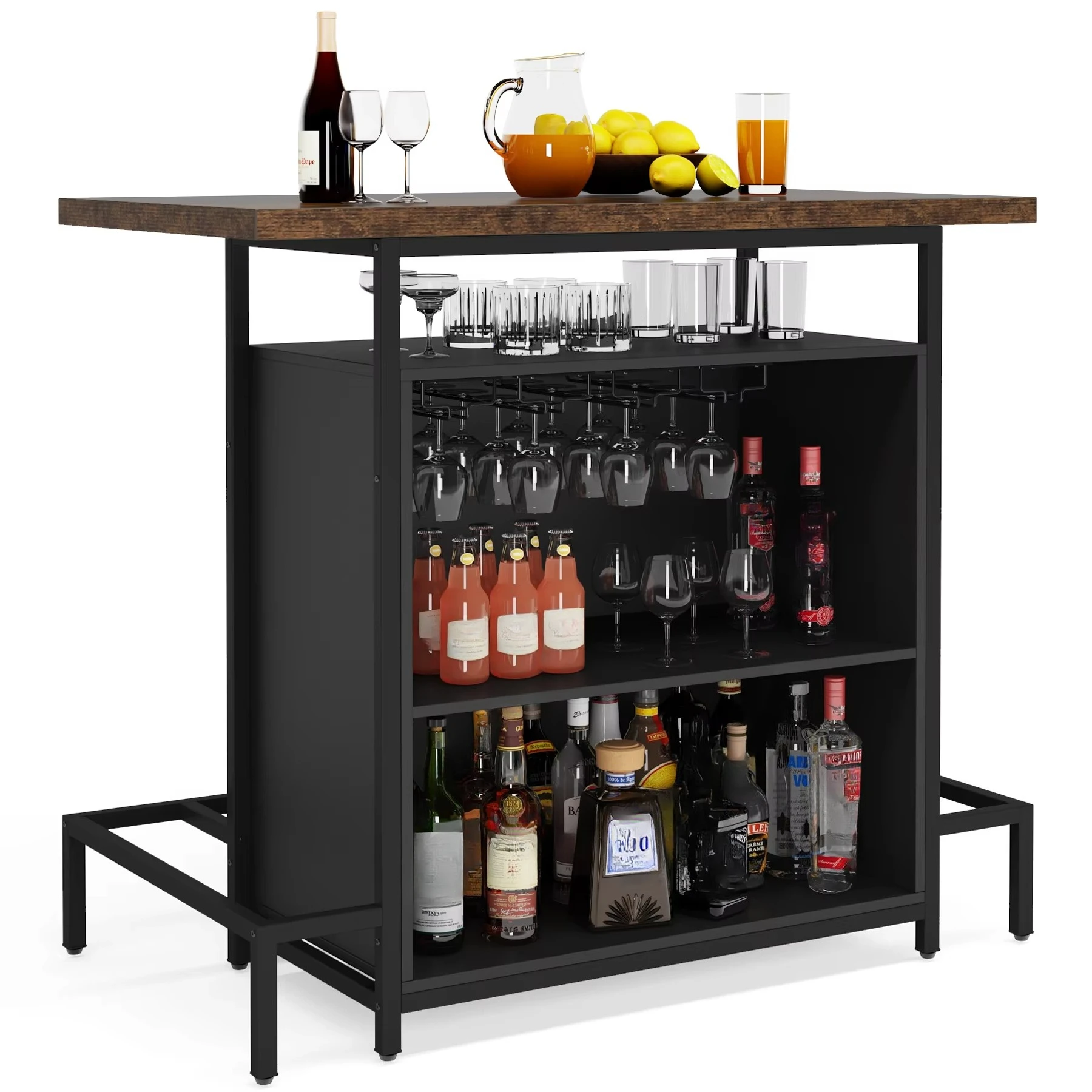 S Industrial three-layer bar cabinet Household bar with glasses frame