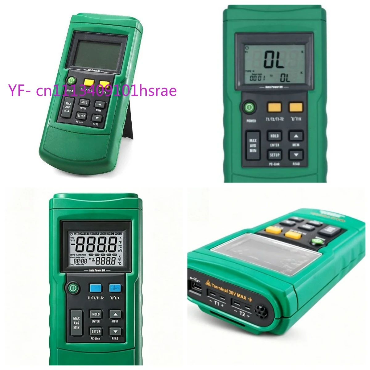 

MS6514 Dual Channel Digital Thermometer Data Logger Thermocouple Temperature Tester USB 1000 Sets Data