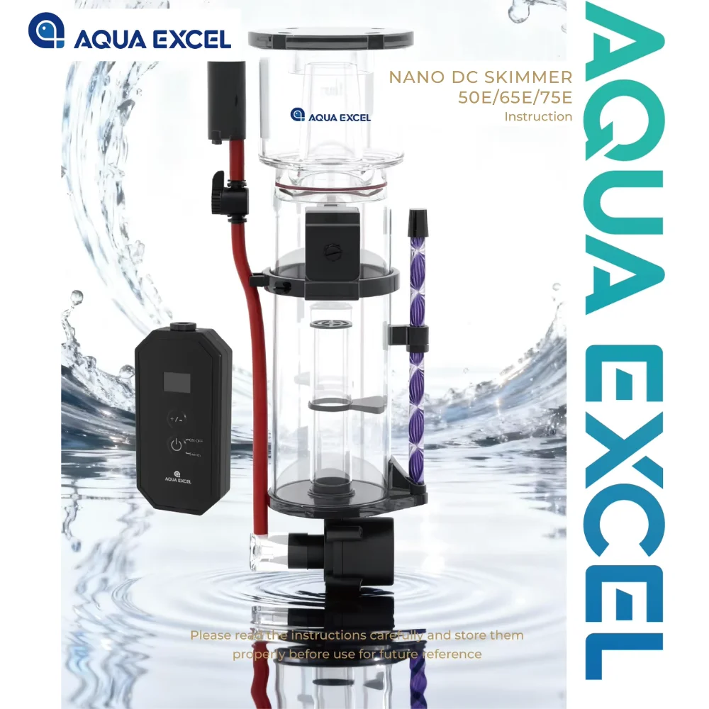 AQUA EXCEL New NANO75E DC Protein Skimmer Anti-Overflow Protein Separator For 200L Marine Reef Coral Saltwater Aquarium