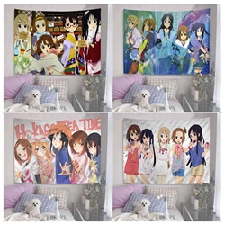 ¡Nuevo K-ON! Tapiz colorido de Anime para colgar en la pared, alfombras de pared de flores Hippie, decoración de dormitorio, decoración del hogar INS