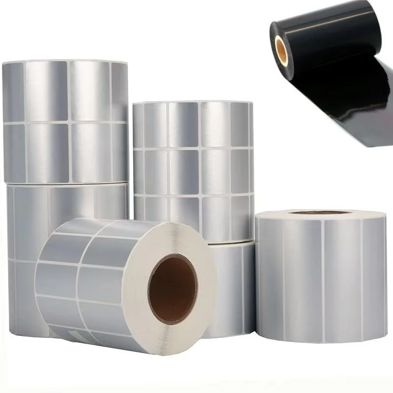 マットシルバーPET合成ビニール粘着ラベルステッカー80mm*50、電子機器用耐引裂印刷ラベル