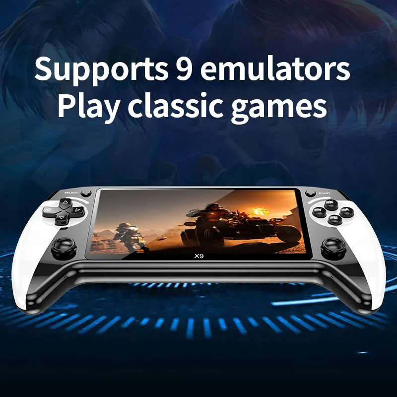 2025 جديد X9 وحدة تحكم بجهاز لعب محمول 1500 مللي أمبير 5.5 بوصة IPS HD شاشة دعم Duo Play GB GBA GBC الألعاب
