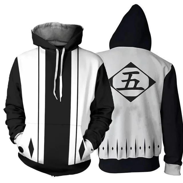 Japanische Anime Bleach Cosplay Hoodies 3D-Druck Sweatshirt Herren/Damen Langarm Trainingsanzug Pullover Harajuku Y2k Herrenbekleidung – Detail 8